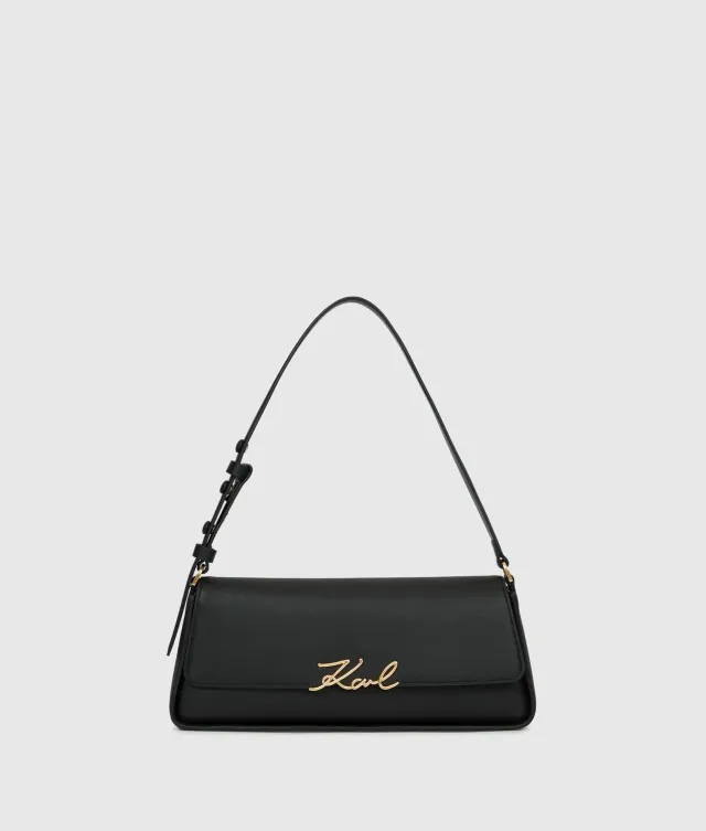 Karl Lagerfeld K/Signature Schultertasche Leder schwarz lang