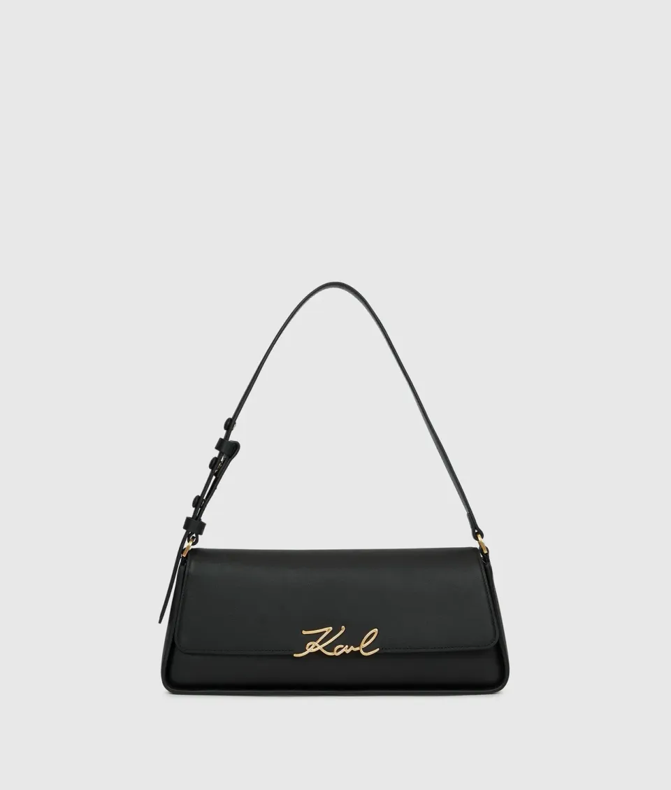 Karl Lagerfeld K/Signature Schultertasche Leder schwarz lang