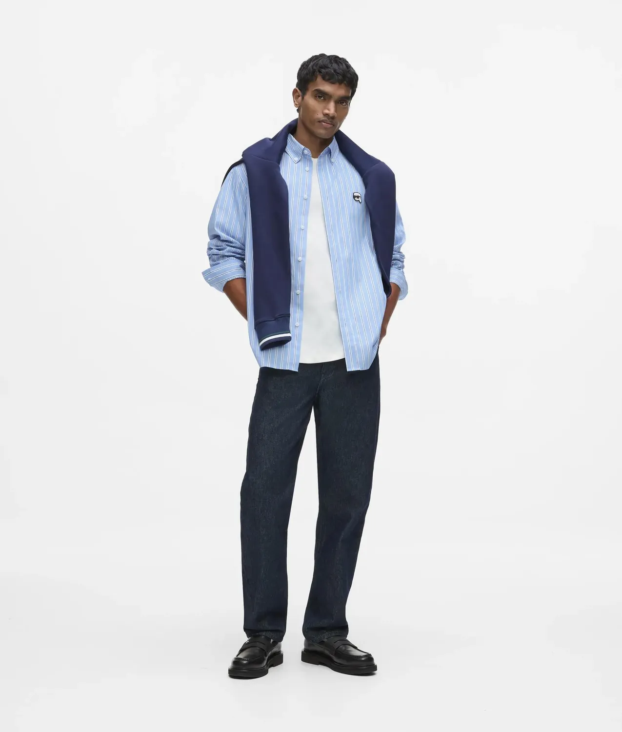 Karl Lagerfeld Ikon Stripe Relaxed Hemd Herren M
