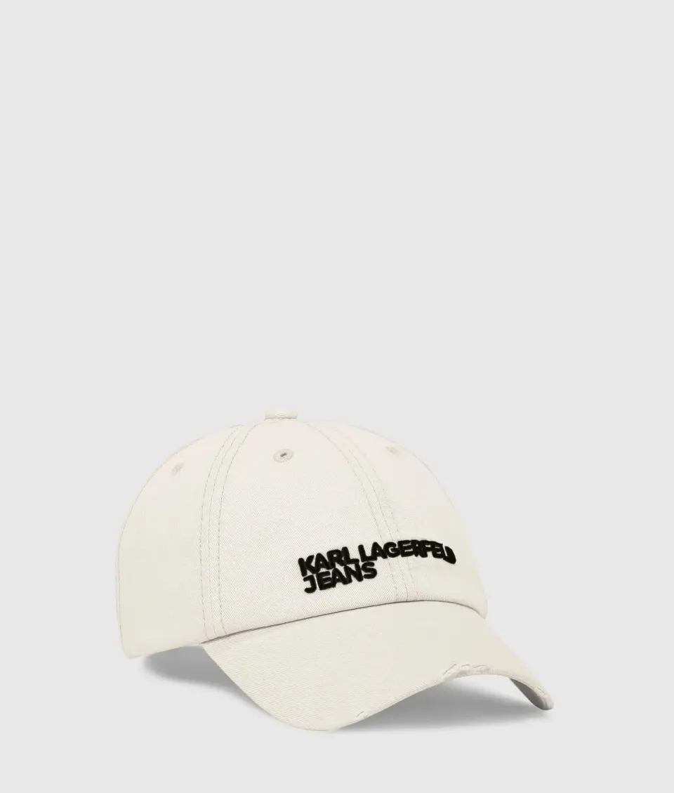 Karl Lagerfeld Jeans Distressed Logo Cap Baumwolle