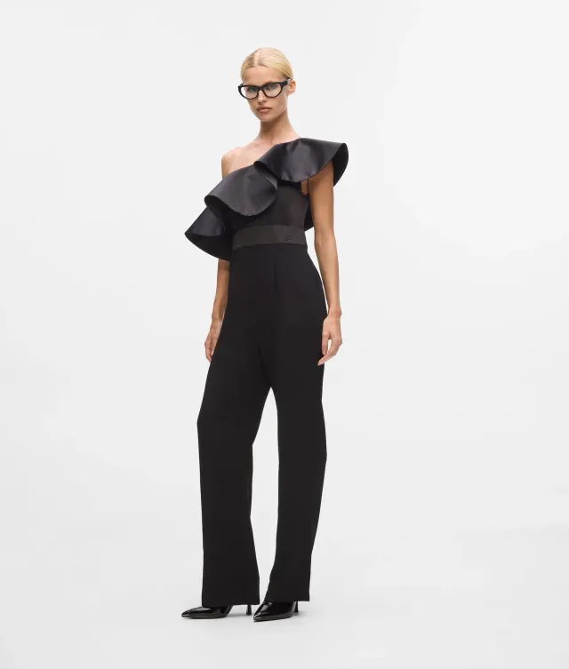 Karl Lagerfeld One-Shoulder Jumpsuit Rüsche Gr. 4