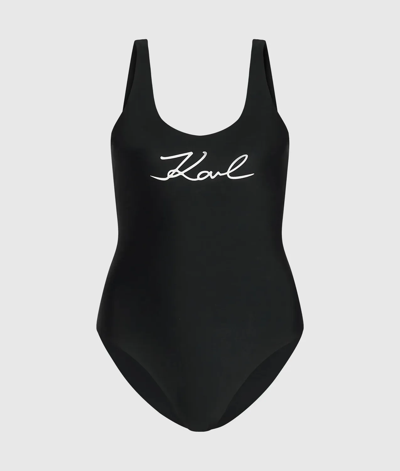 Karl Lagerfeld Signature Badeanzug Scoop-Neck Logo cheeky