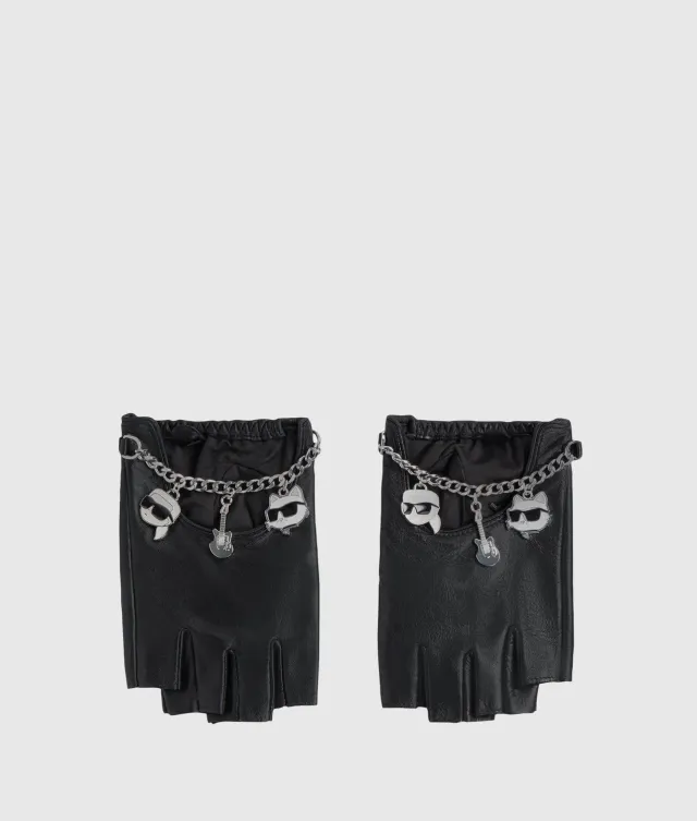Karl Lagerfeld Ikon fingerlose Handschuhe Leder