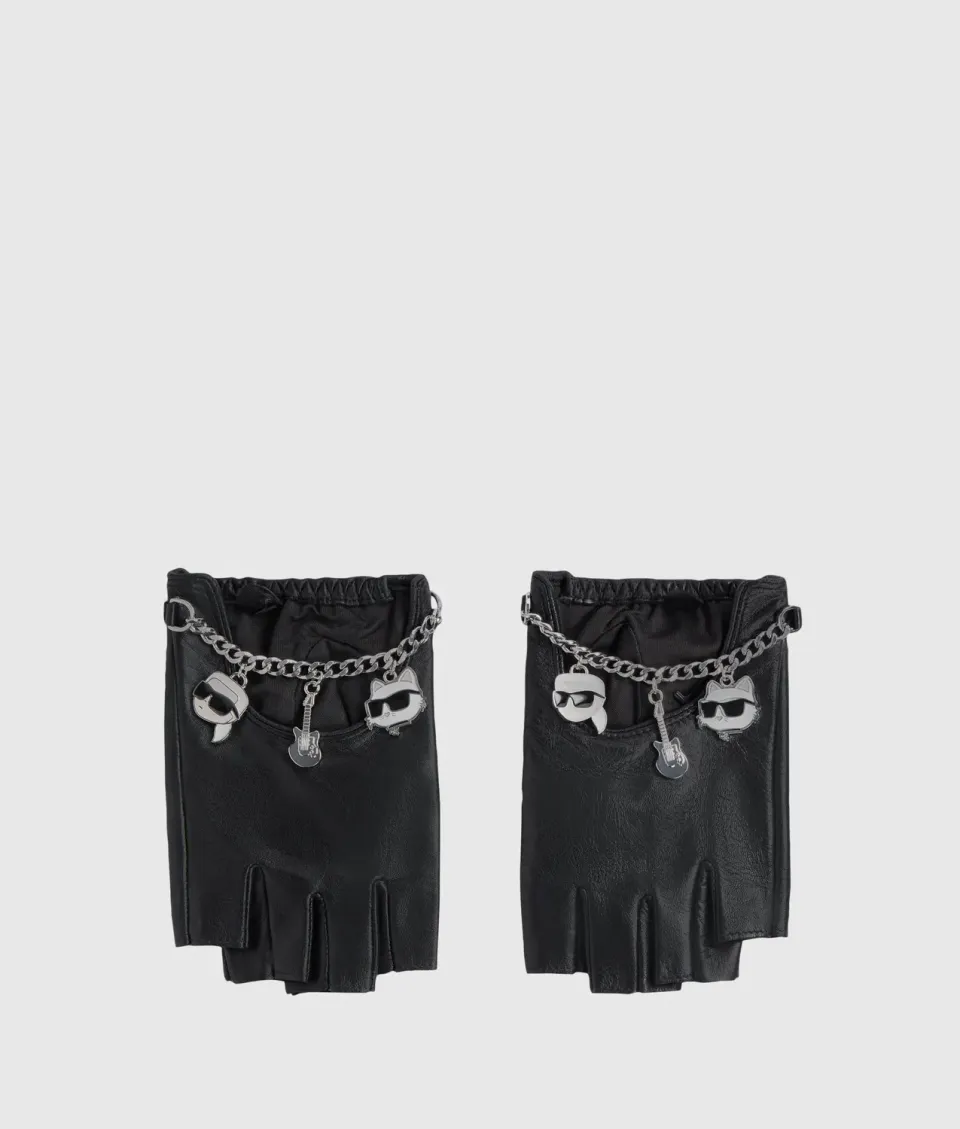 Karl Lagerfeld Ikon fingerlose Handschuhe Leder