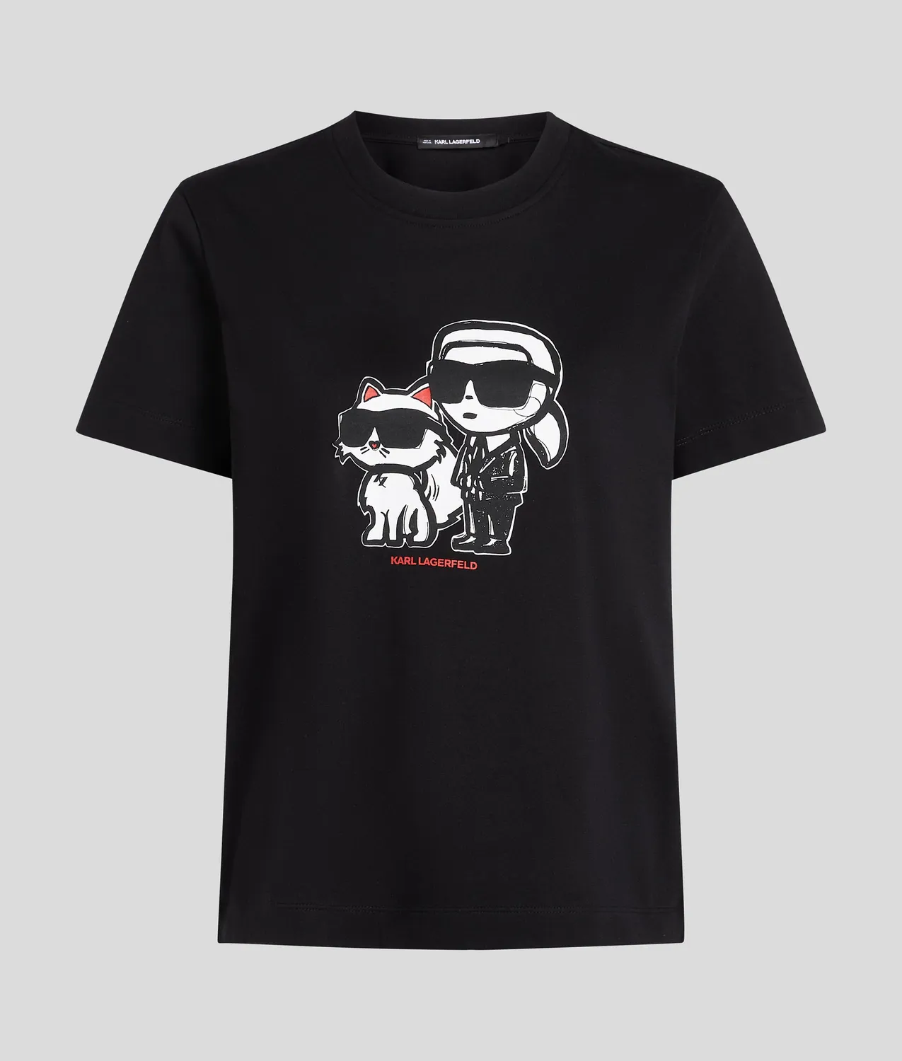 Karl Lagerfeld Ikon Karl & Choupette T-Shirt Bio-Baumwolle