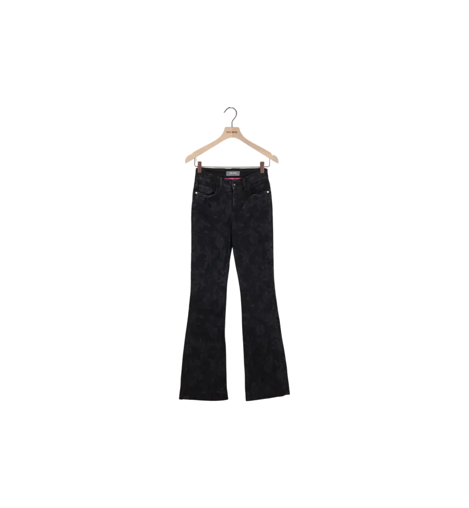 Mos Mosh MMAlli Fleur Flare Jeans Schwarz 24 Blumen