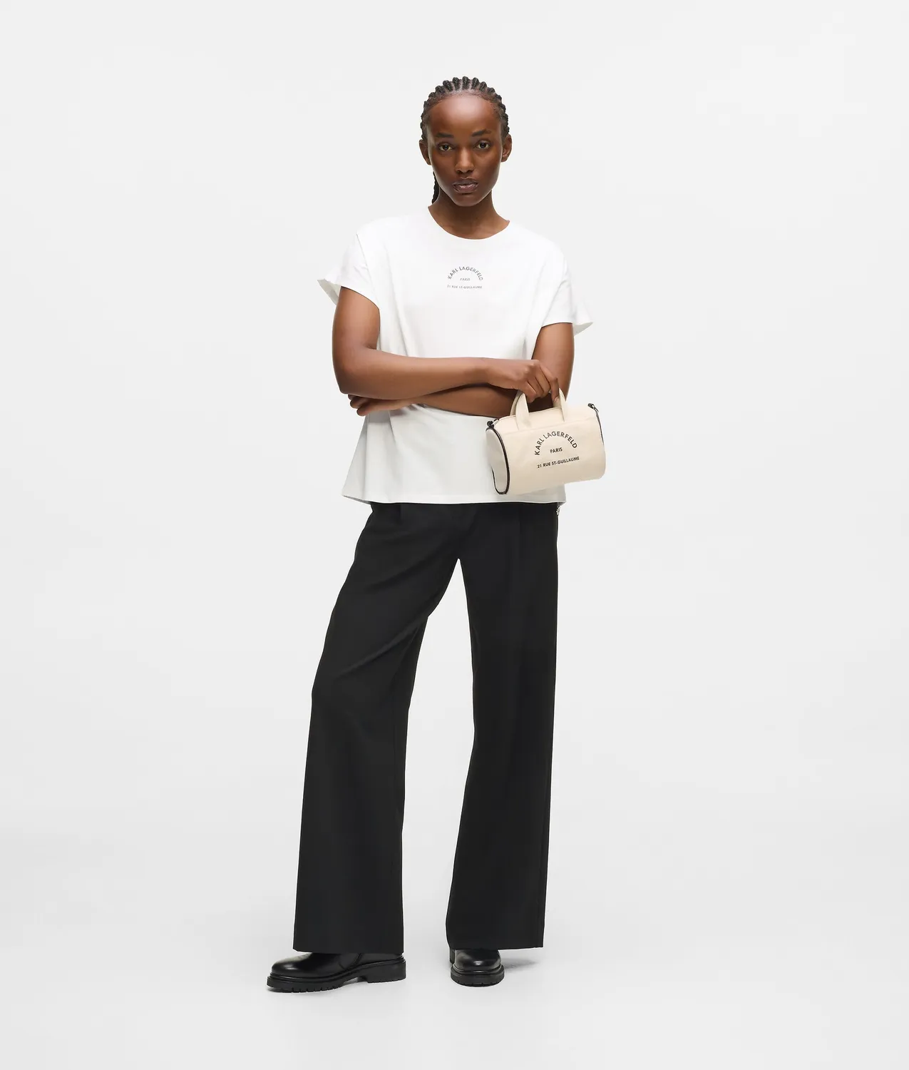 Karl Lagerfeld Rue St-Guillaume T-Shirt Bio-Baumwolle Glitzer