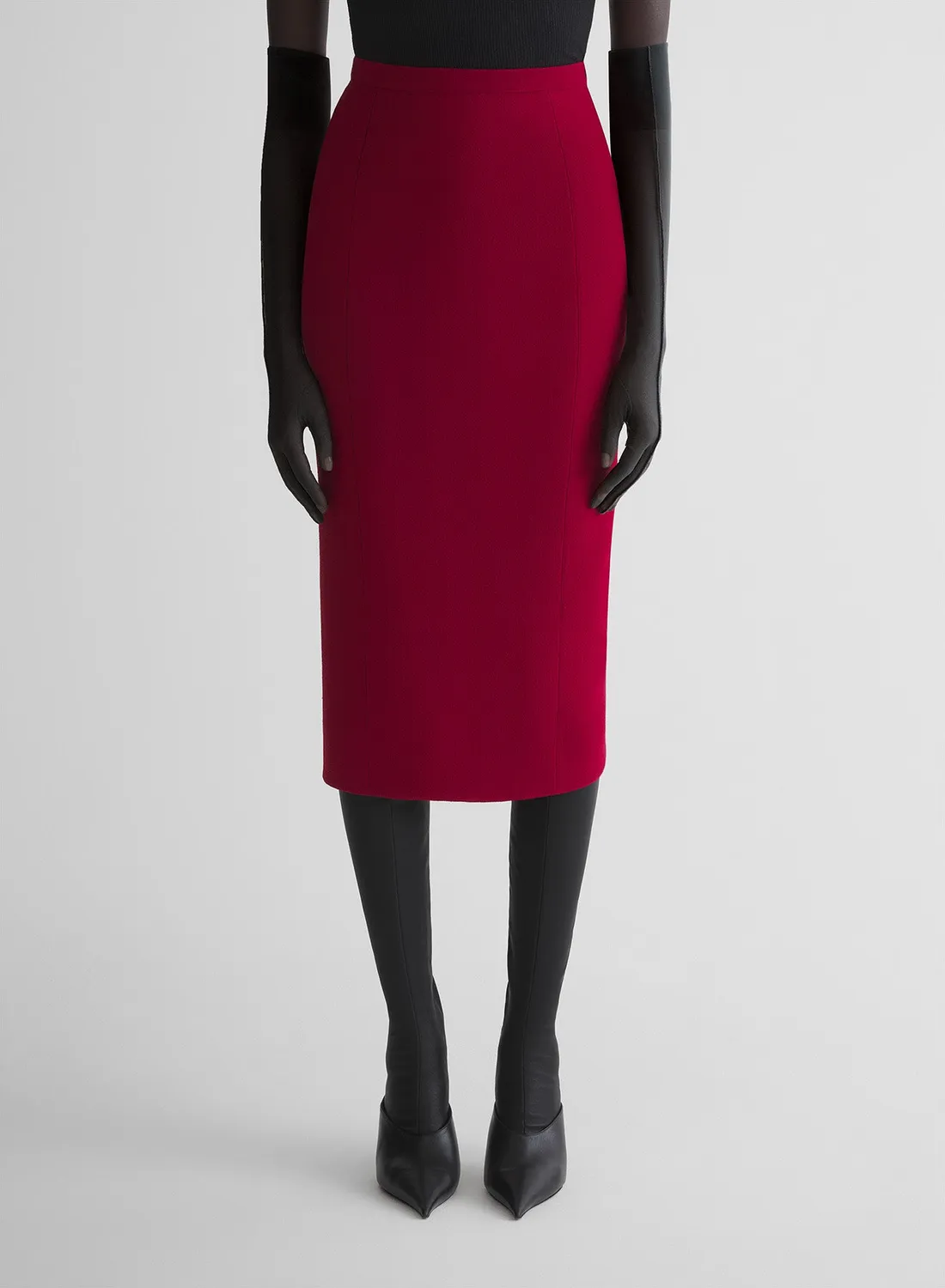 Mugler Re/Edit Chimere Rock Rot Wolle wadenlang