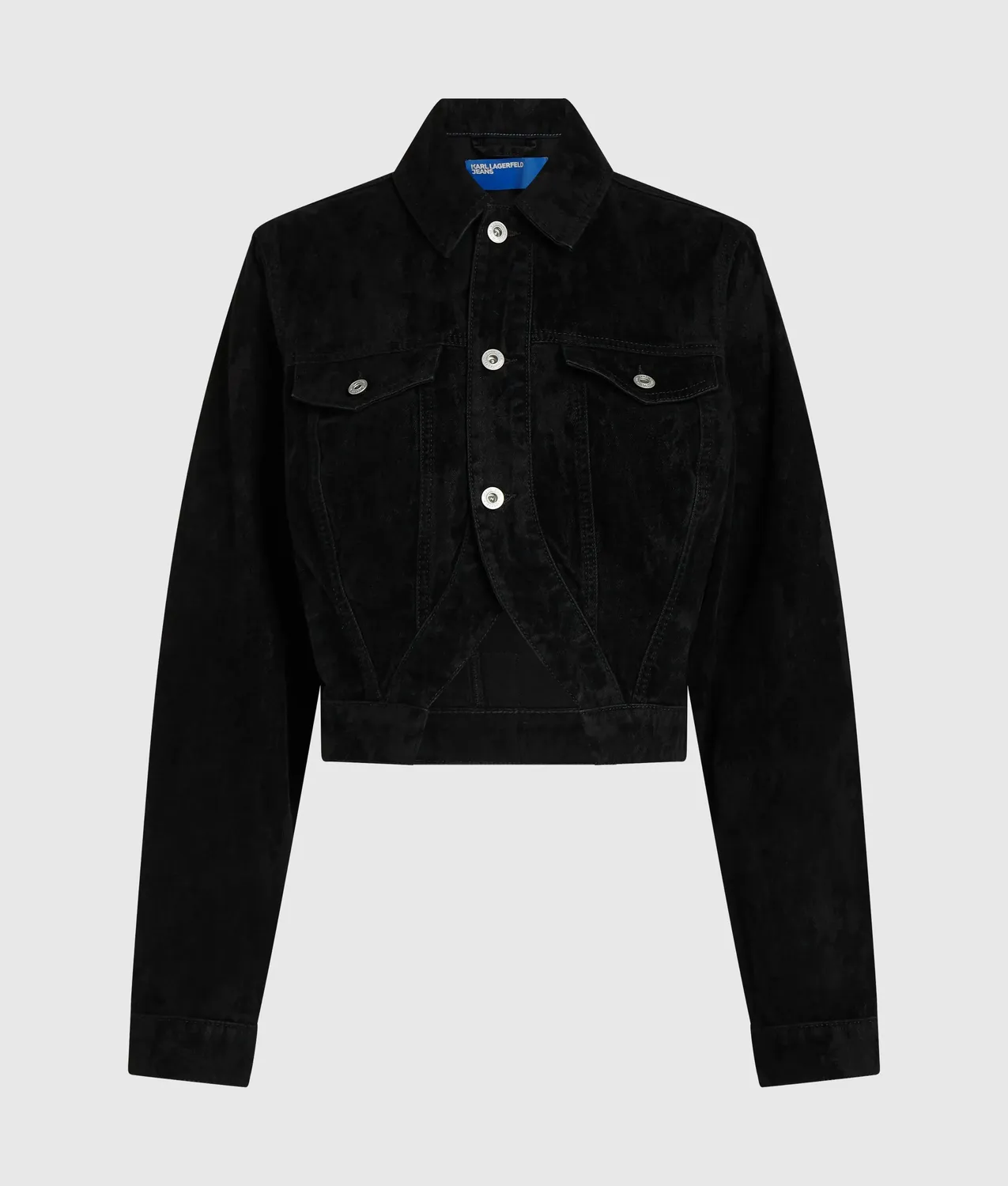 Karl Lagerfeld KL Jeans Velvet Jeansjacke cropped Samt