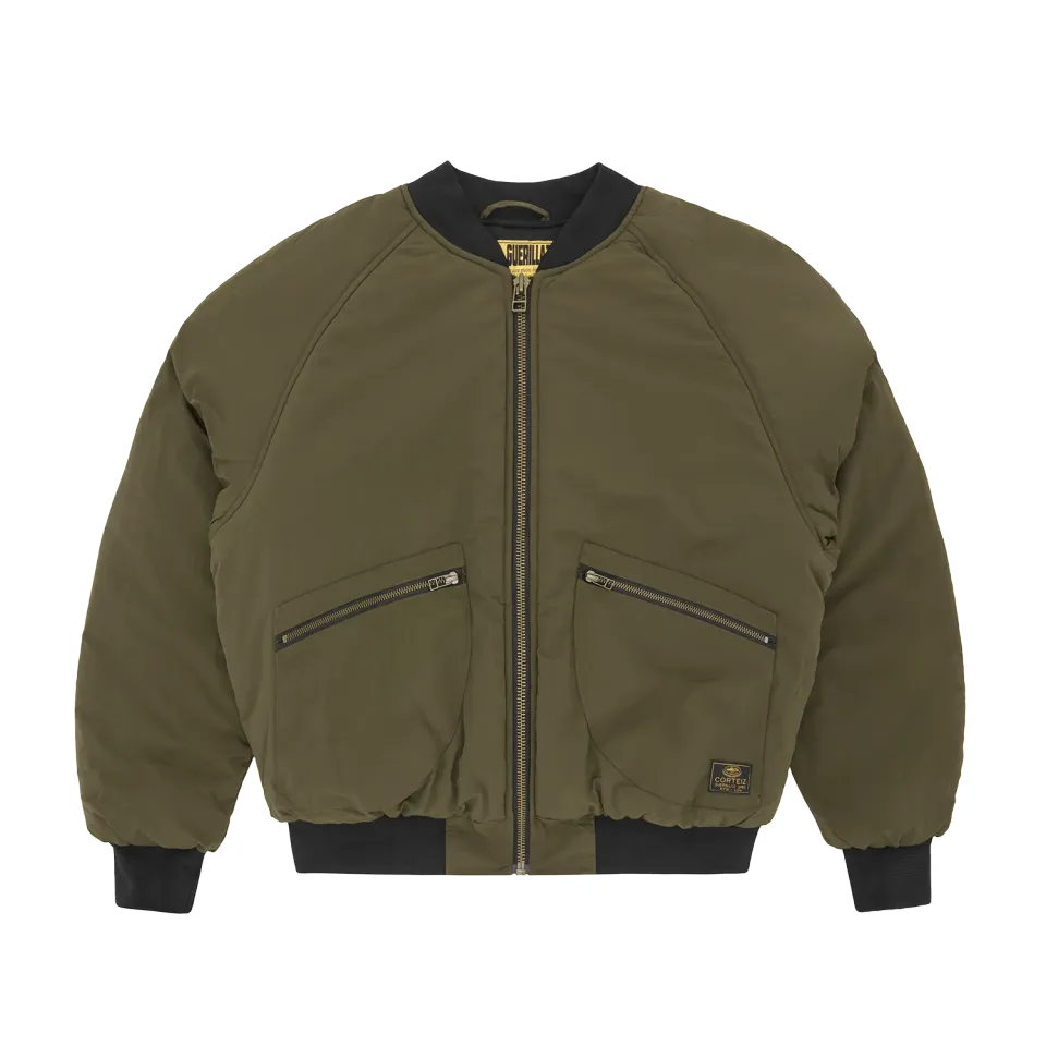 Corteiz Guerillaz Heavy Duty Bomber Olive Nylon