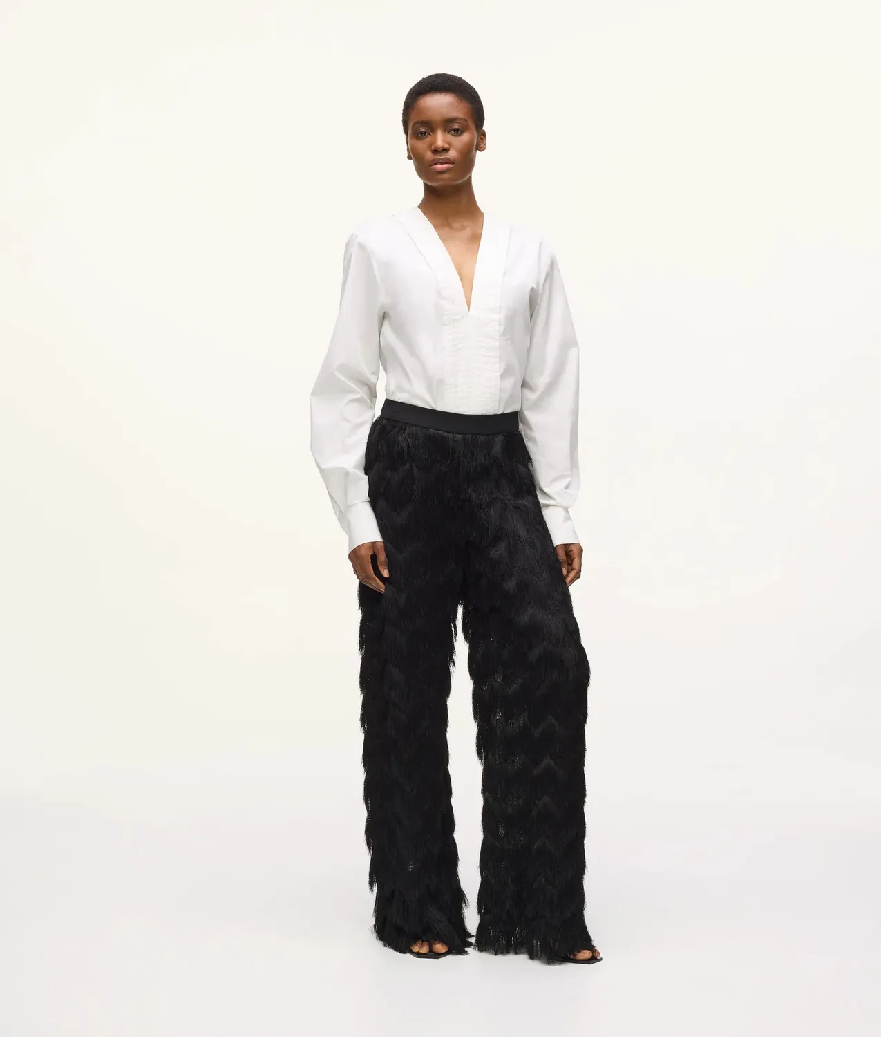 Karl Lagerfeld KL Studio Bluse V-Ausschnitt Falten