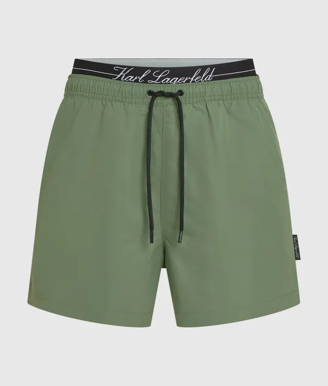 Karl Lagerfeld Double Waistband Boardshorts Mesh
