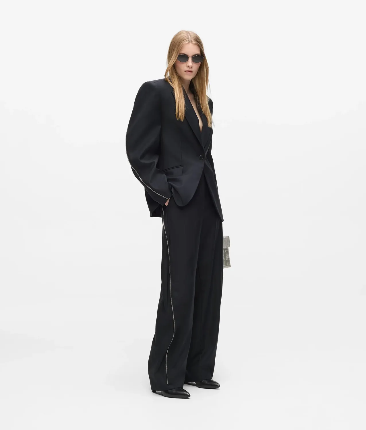 Karl Lagerfeld Barrel-Leg Zip Pants Wollmix