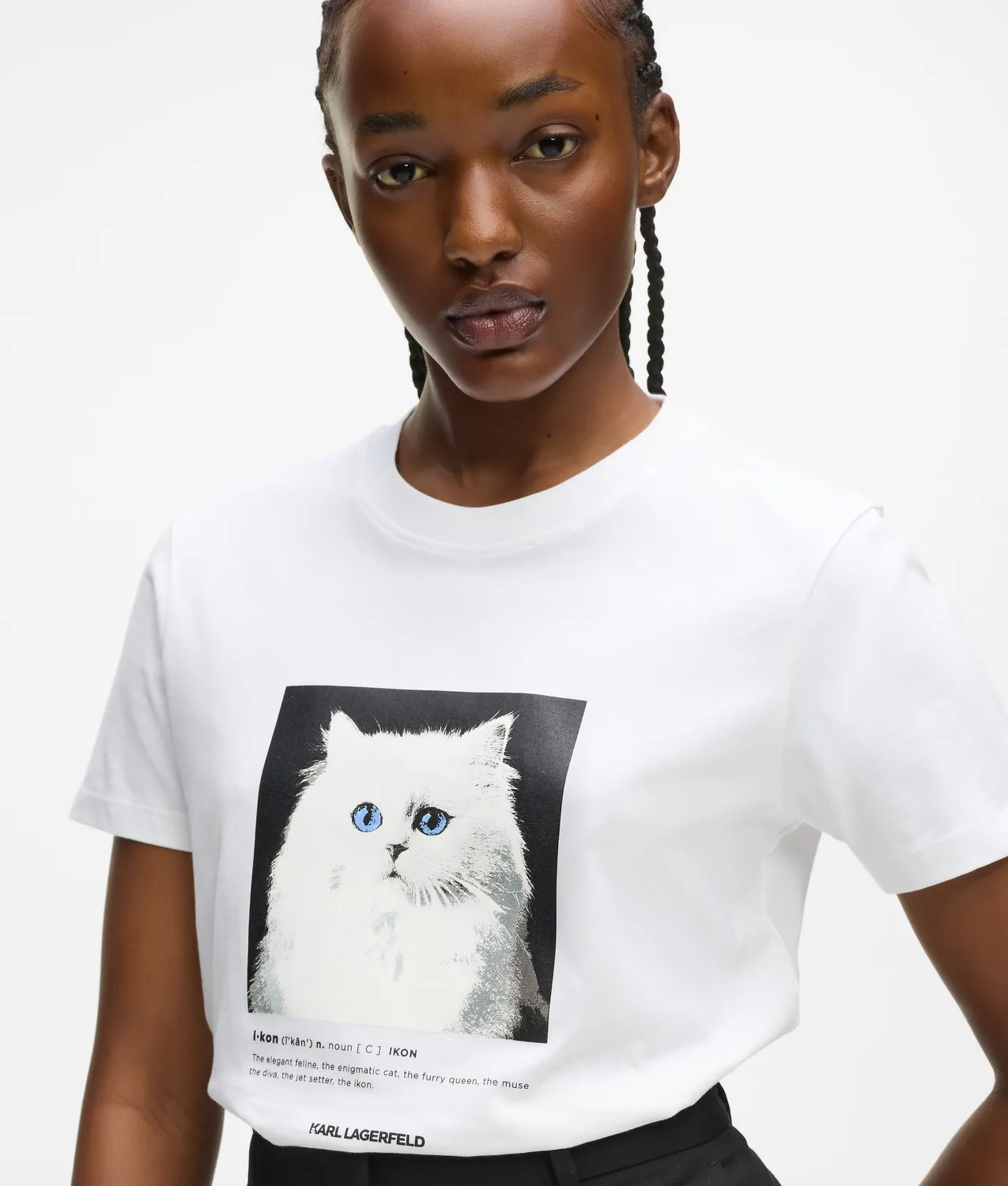 Karl Lagerfeld Portrait T-Shirt Choupette Print XS-XXL