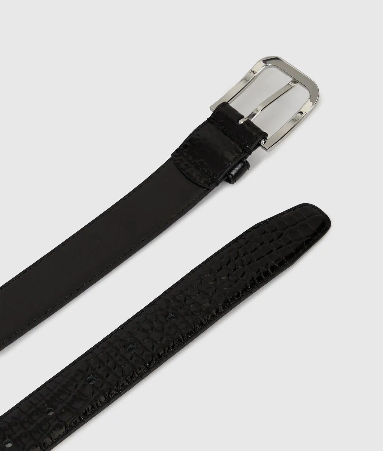 Karl Lagerfeld Croco Ledergürtel Eck-Schnalle
