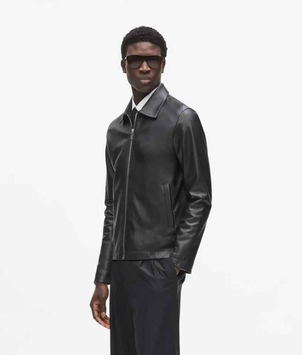 Karl Lagerfeld Zip-up Lederjacke Echtleder 36-46