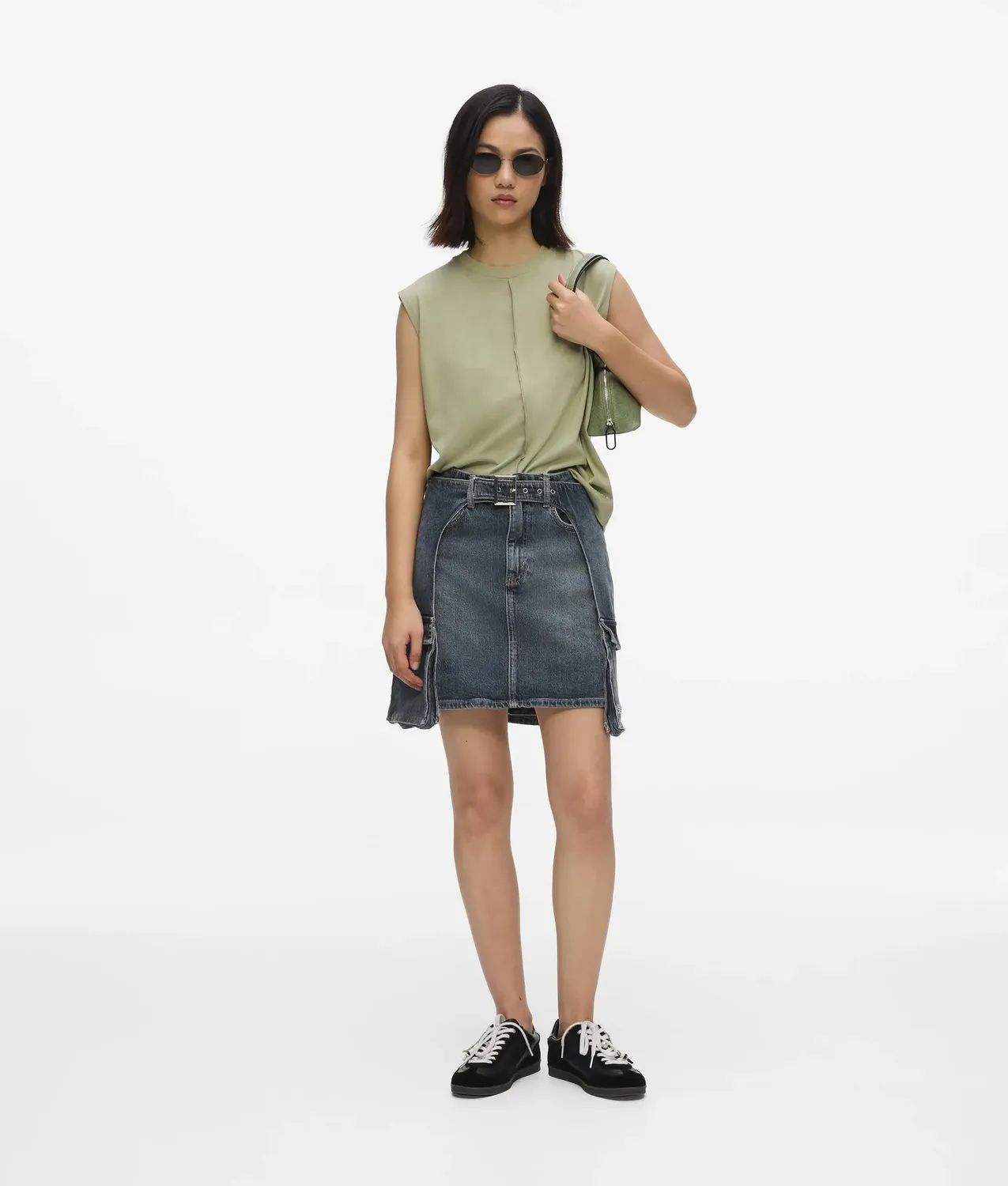 Karl Lagerfeld Buckle-detail Jeans-Minirock Damen Denim