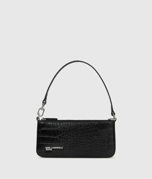 Karl Lagerfeld KL Jeans Croco Pouch Abendtasche One Size