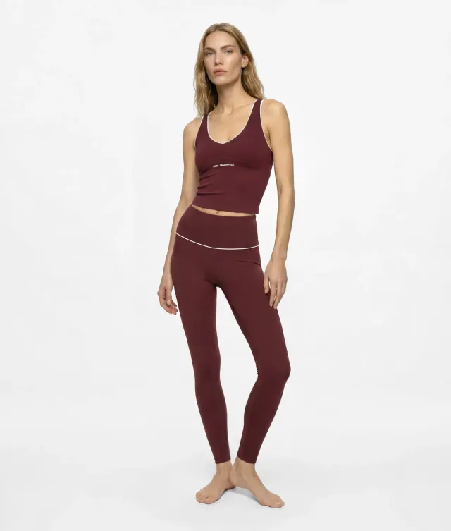 Karl Lagerfeld Contrast Piping Leggings Athleisure