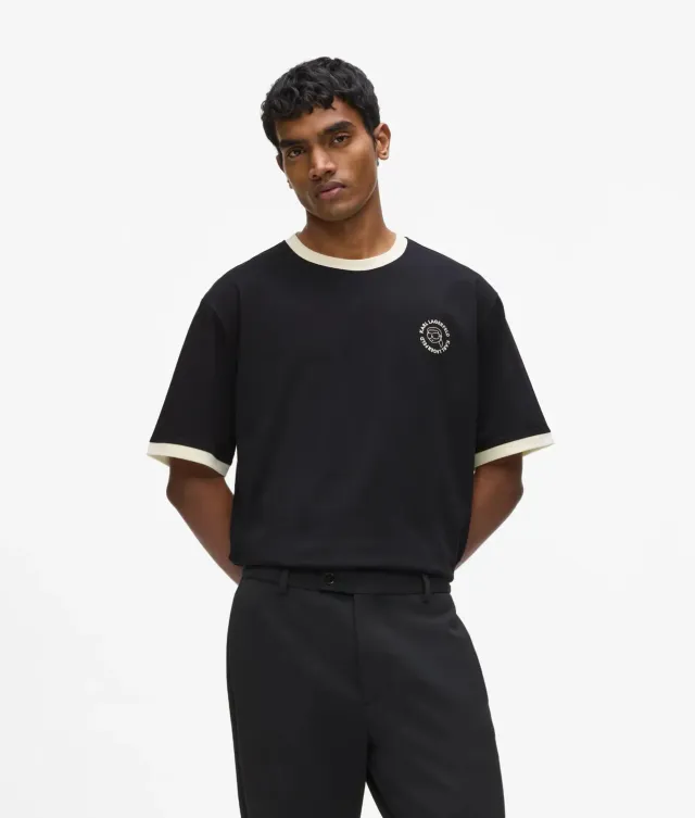 Karl Lagerfeld Ikon Circle Logo T-Shirt Bio-Baumwolle