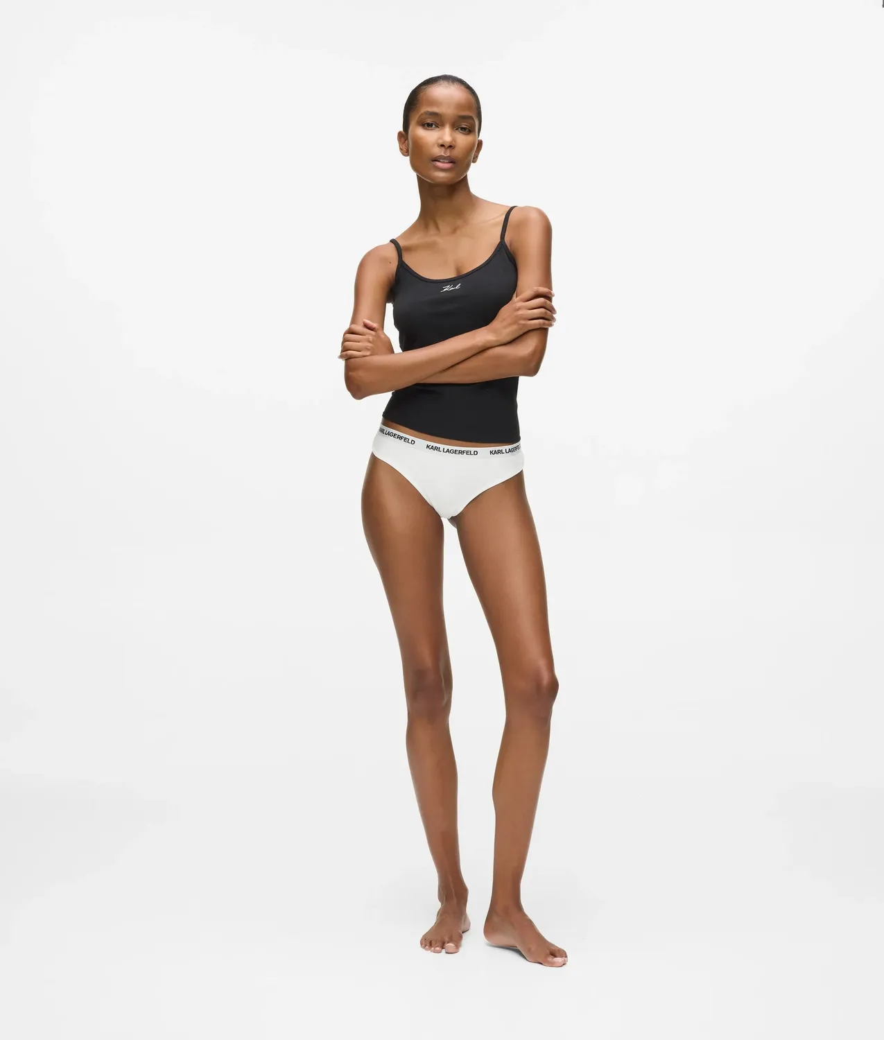 Karl Lagerfeld Logo String Tanga 3er-Pack Baumwolle