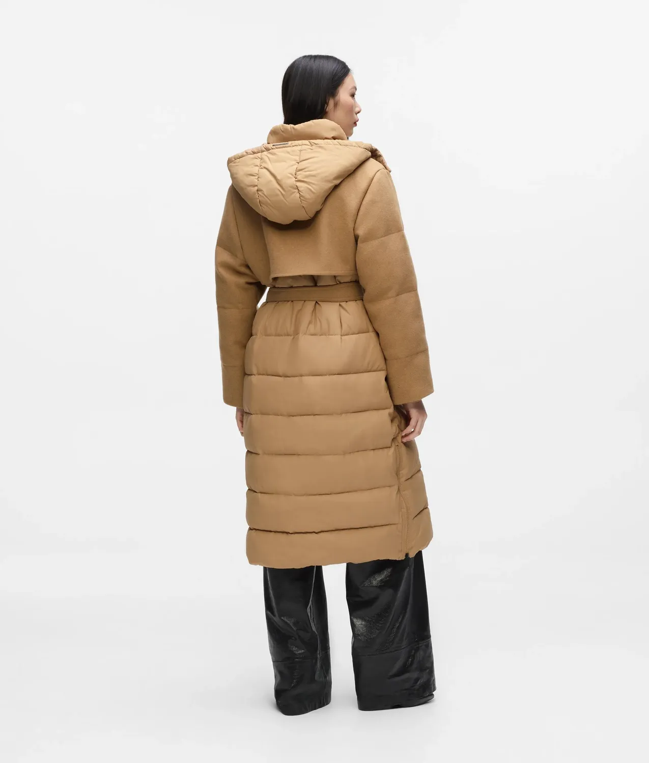 Karl Lagerfeld Belted Long Pufferjacke mit Gürtel