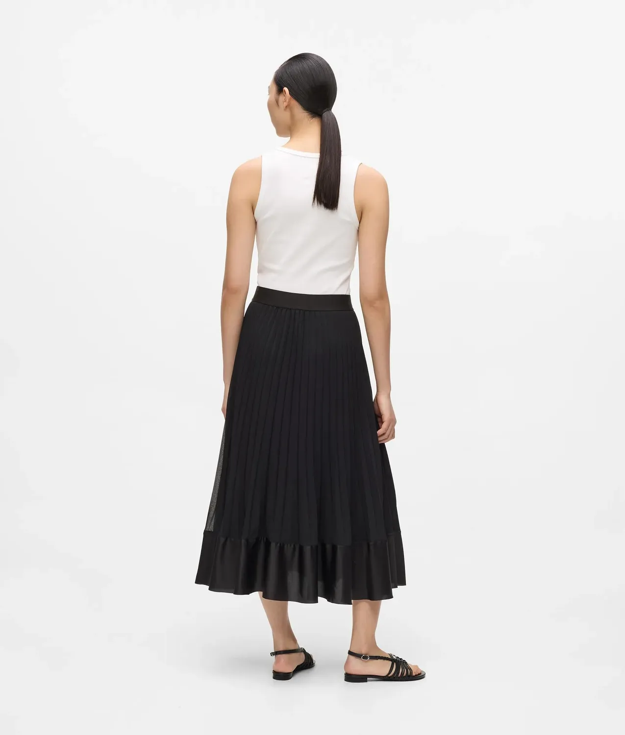 Karl Lagerfeld Satin Plisseerock mit Gummibund