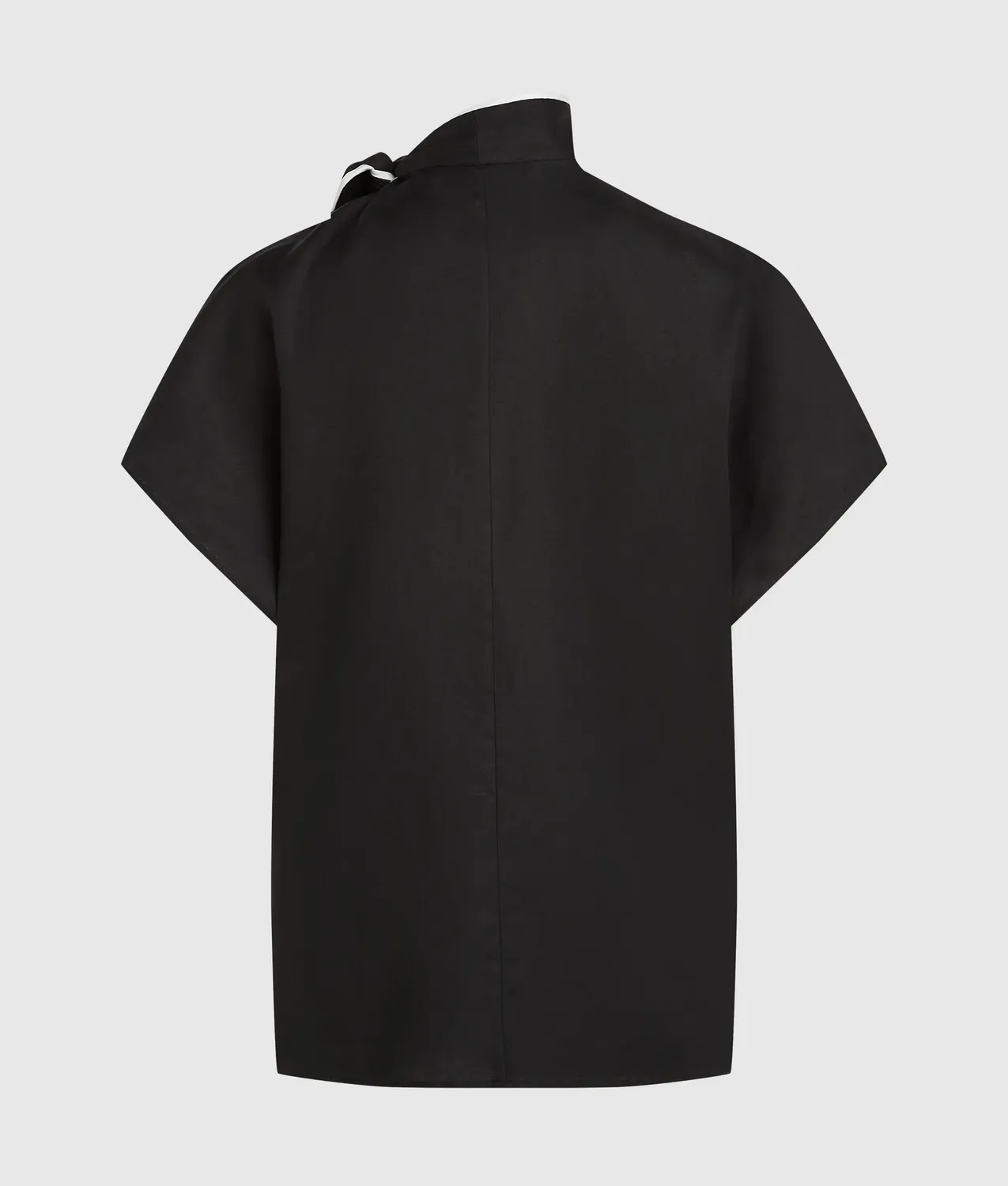 Karl Lagerfeld Linen Blend Bluse Kurzarm Bindeband