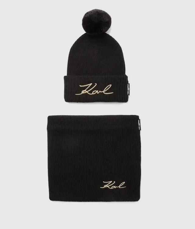 Karl Lagerfeld Autograph Mützen-Set Mädchen Strick