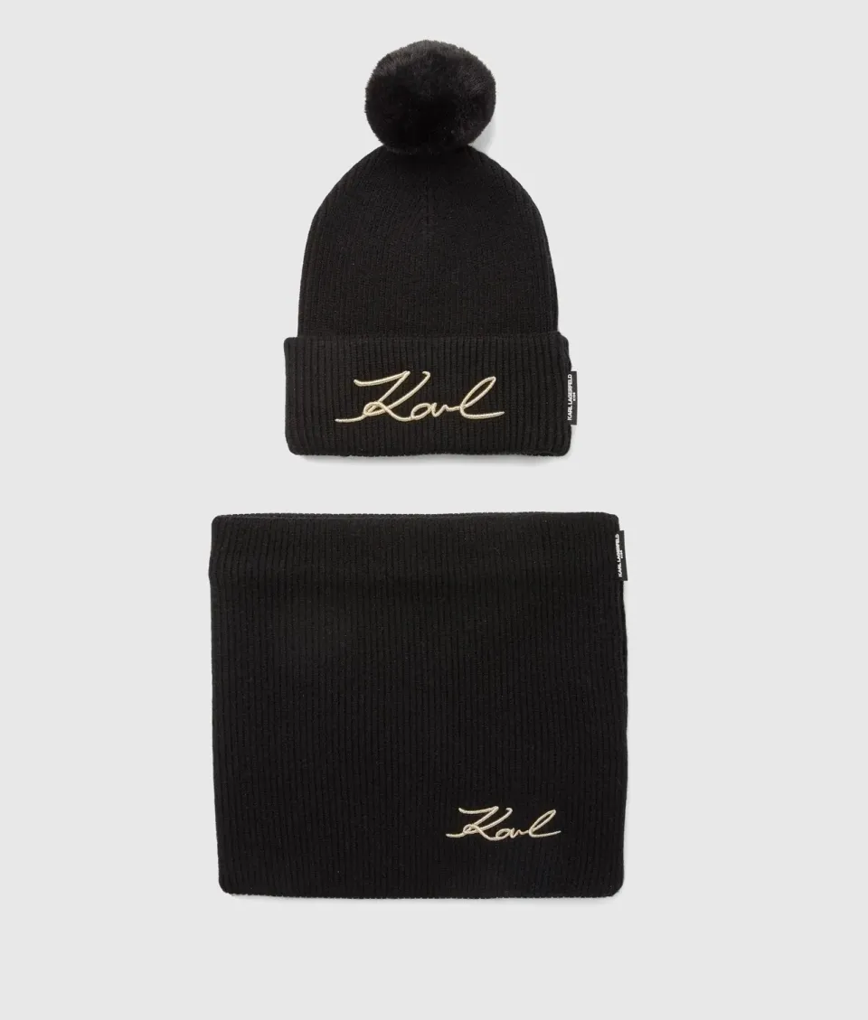 Karl Lagerfeld Autograph Mützen-Set Mädchen Strick