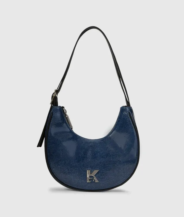 Karl Lagerfeld KL Jeans K Logo Schultertasche Denim Halbmond