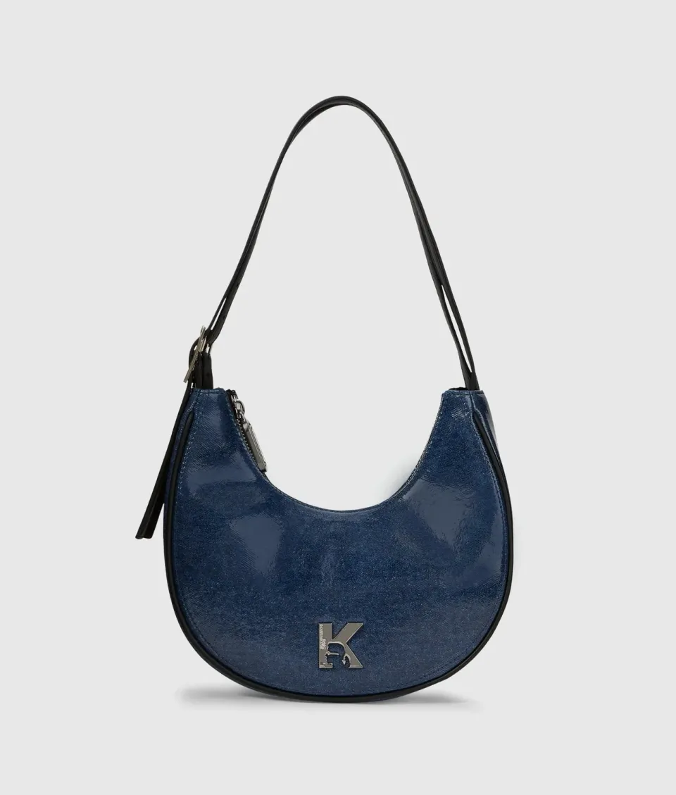 Karl Lagerfeld KL Jeans K Logo Schultertasche Denim Halbmond