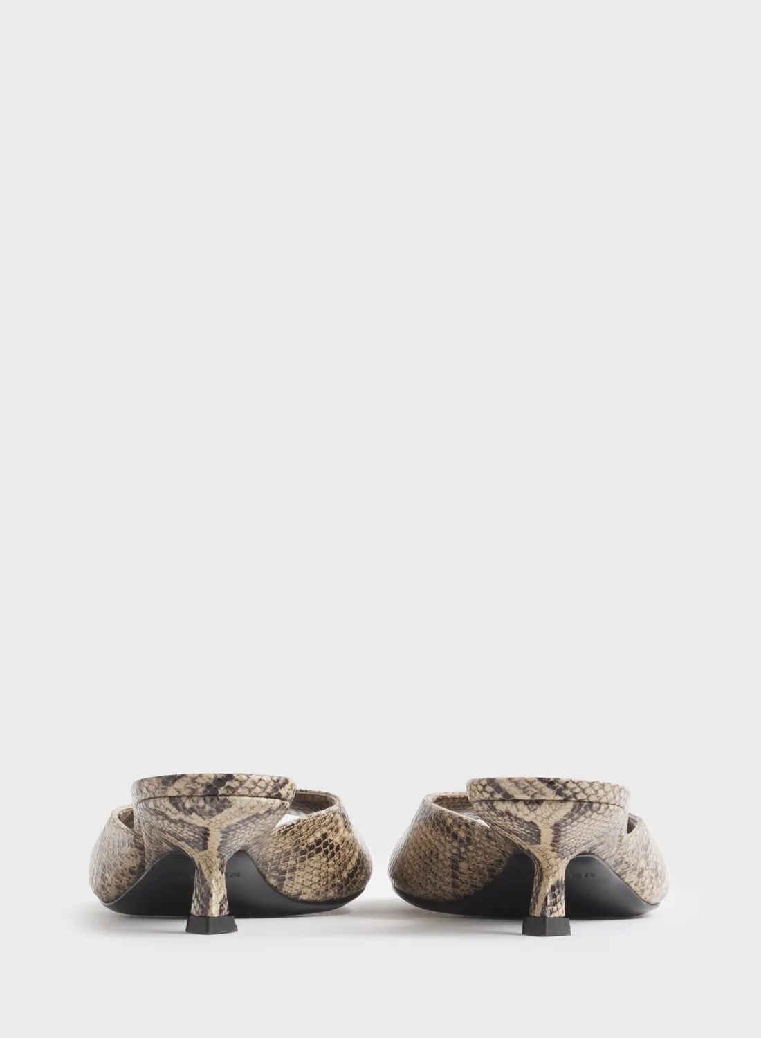 Mugler Faux Python Peep-Toe Mules 45 45 mm