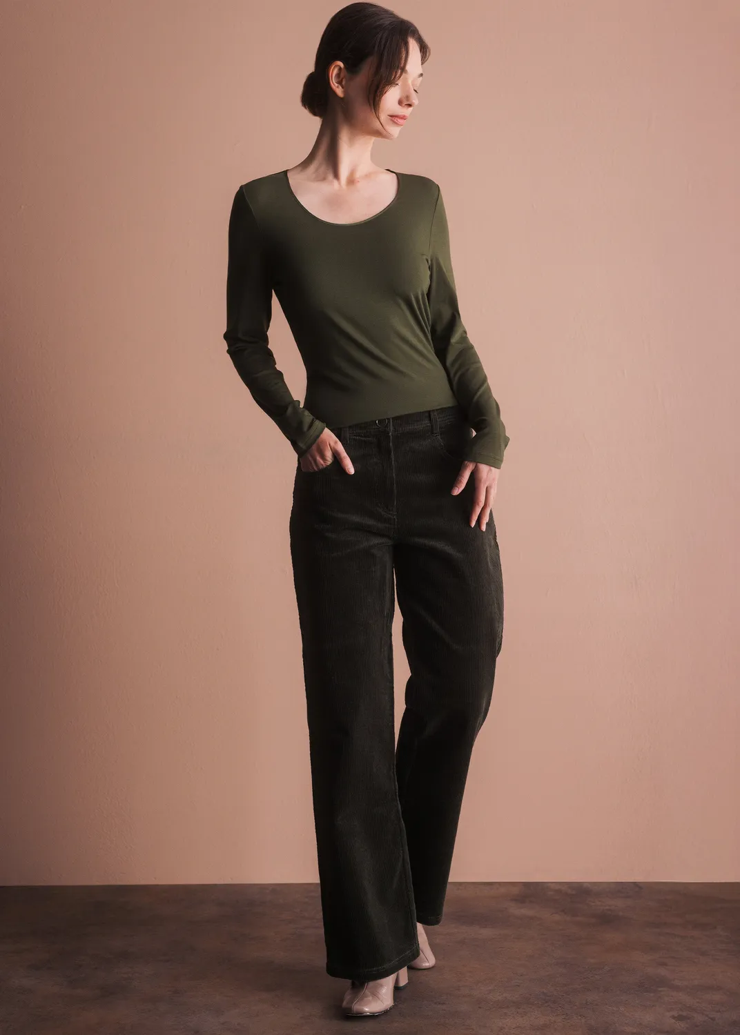 Senatex Weite Cordhose Navy kbA-Baumwolle