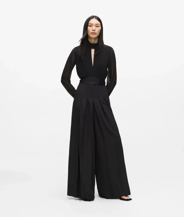 Karl Lagerfeld Pleated Jumpsuit Overall langarm Plissee