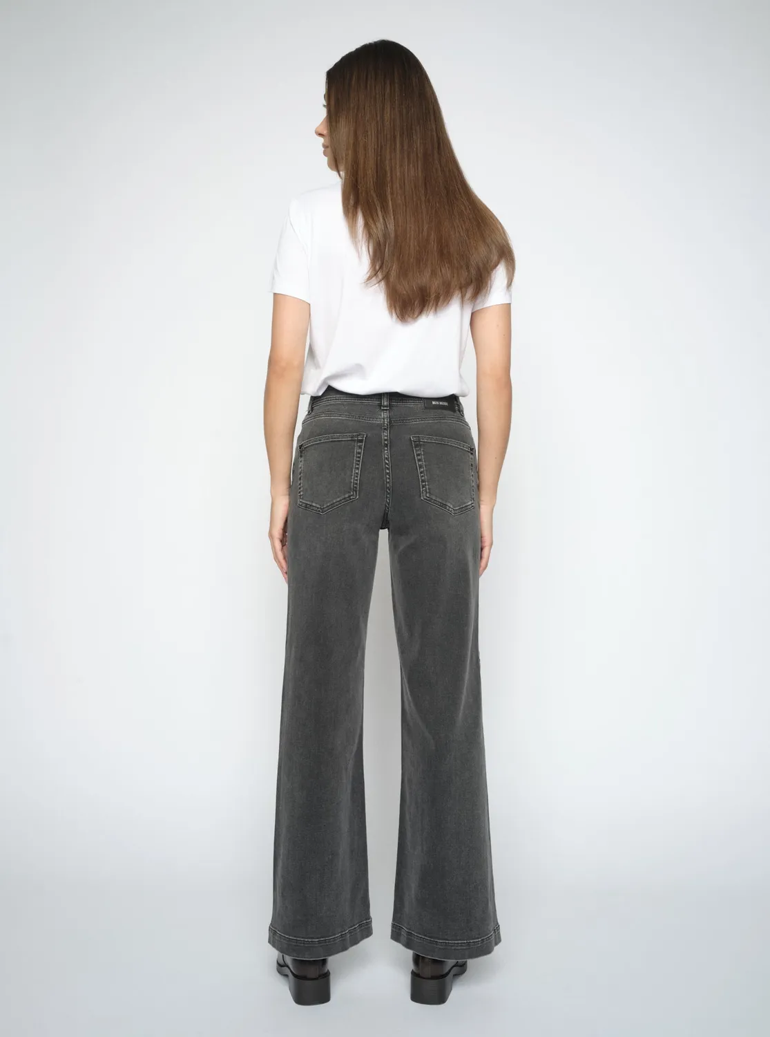Mos Mosh MMDara Deluxe Jeans Grau Wide Leg High Waist
