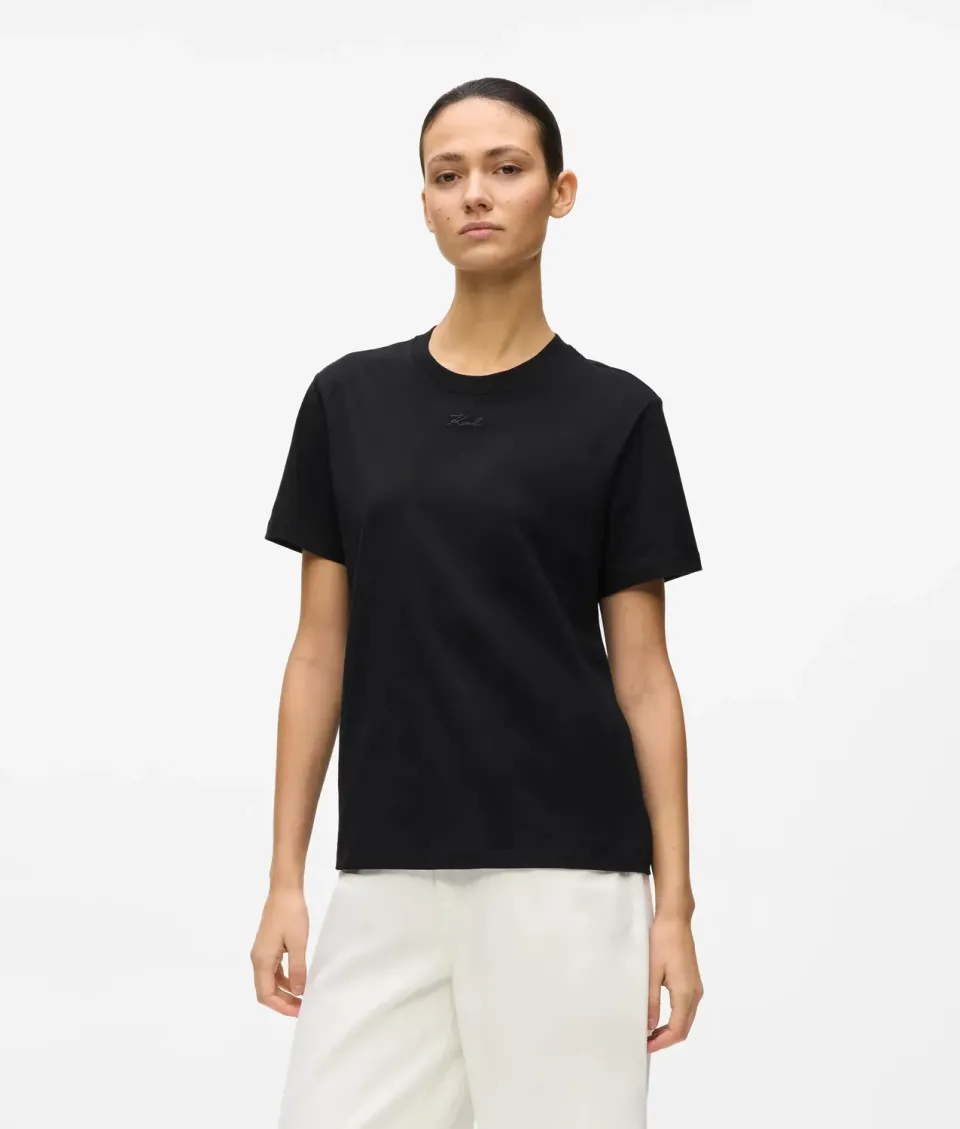 Karl Lagerfeld Signature T-Shirt Bio-Baumwolle regular