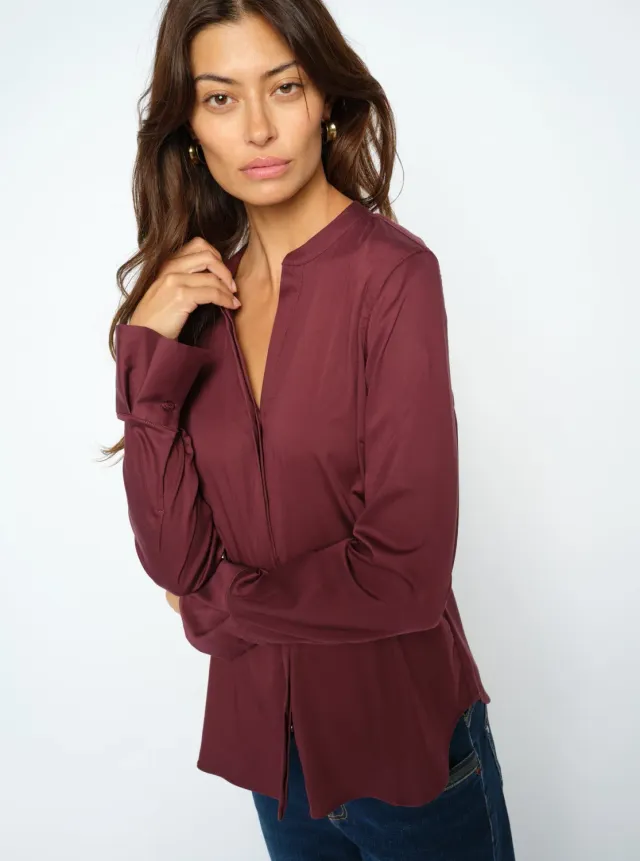 Mos Mosh Matthea Bluse Ultramarine fitted V-Ausschnitt