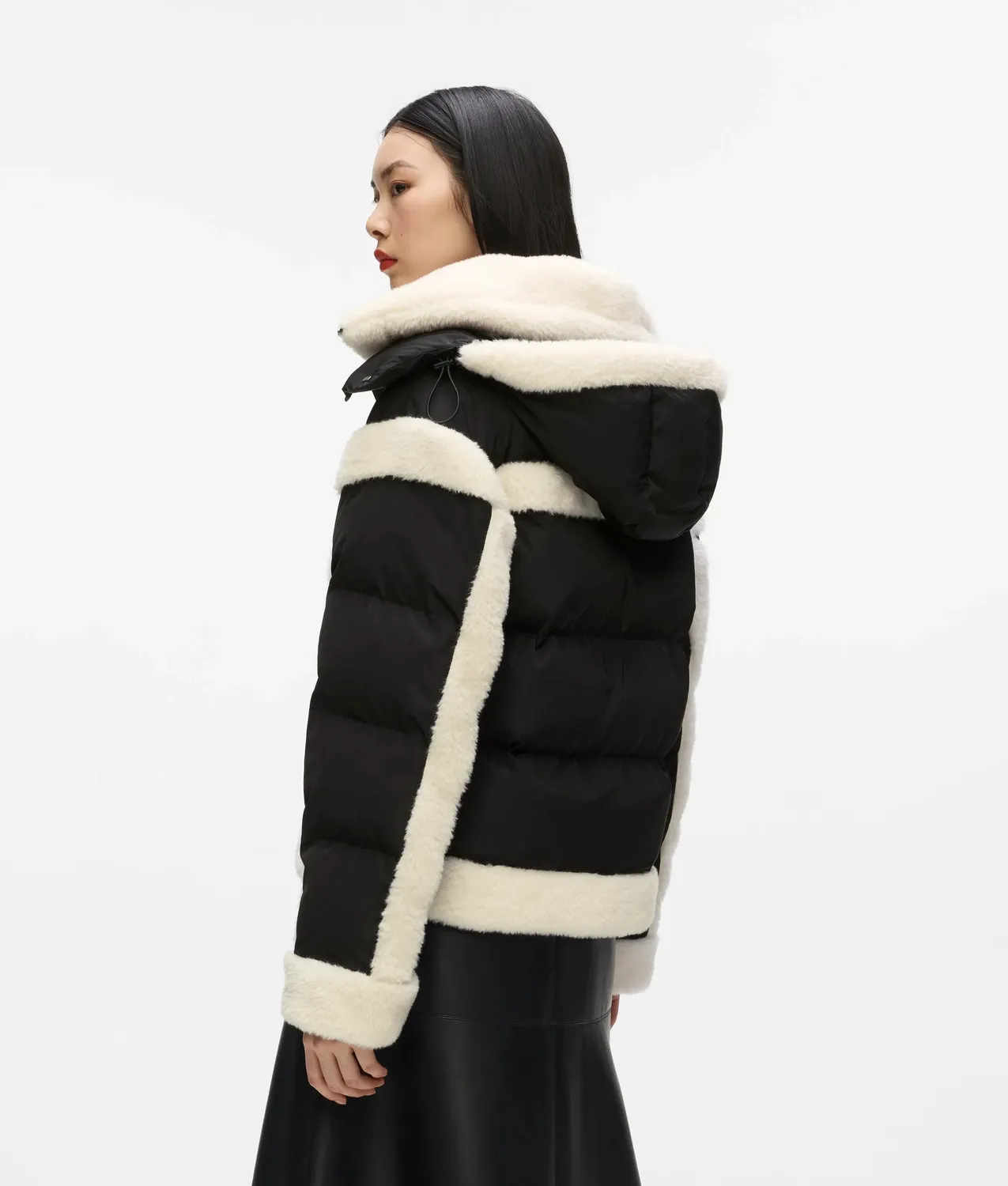Karl Lagerfeld Faux-Shearling Puffer Jacke Steppjacke XS-XL Kapuze
