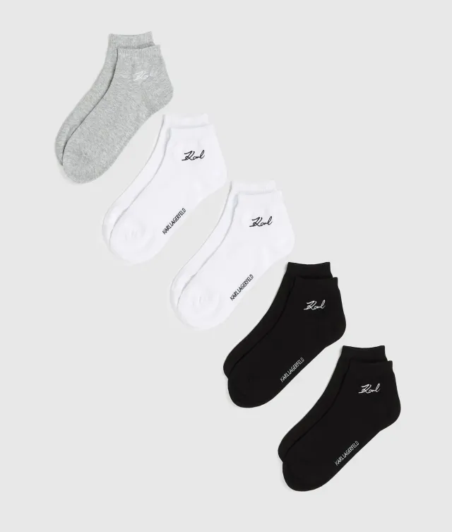Karl Lagerfeld Signature Sneaker-Socken 5er-Pack Baumwolle