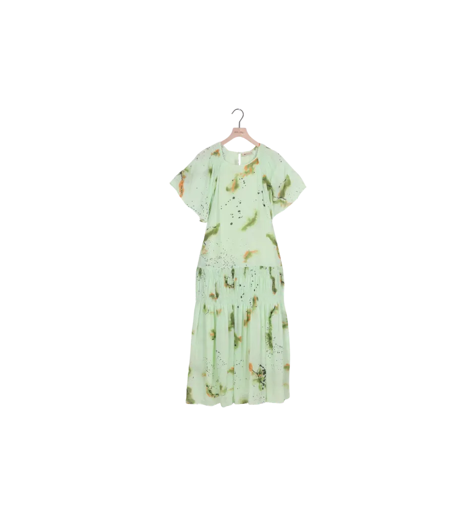 Mos Mosh ReLoved MMArjoo Blury Long Kleid Seacrest S Print