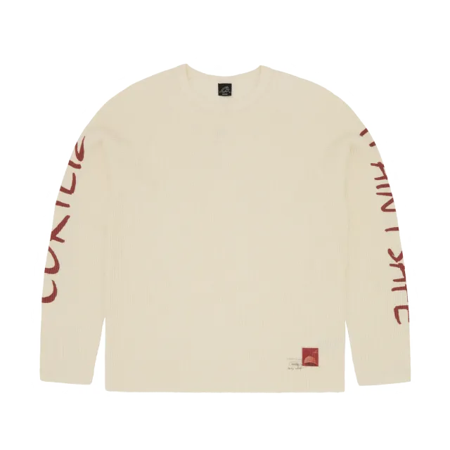 Corteiz It Ain't Safe Waffle Thermal Creme oversized