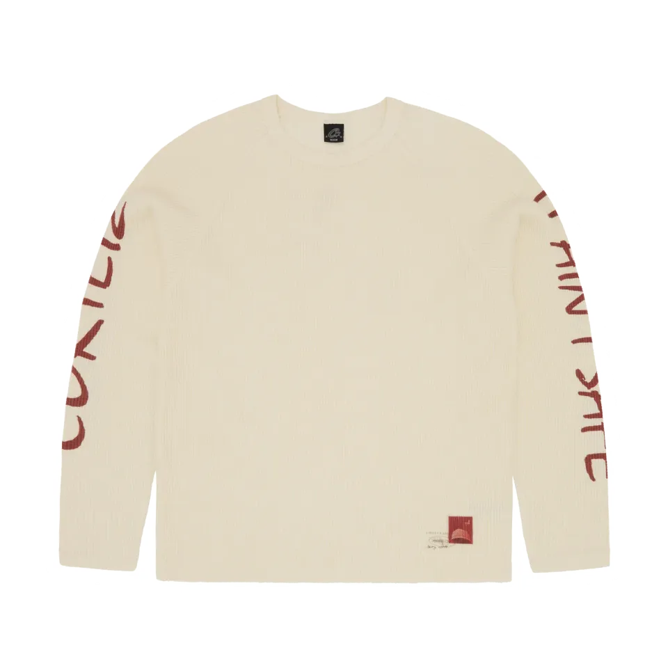 Corteiz It Ain't Safe Waffle Thermal Creme oversized
