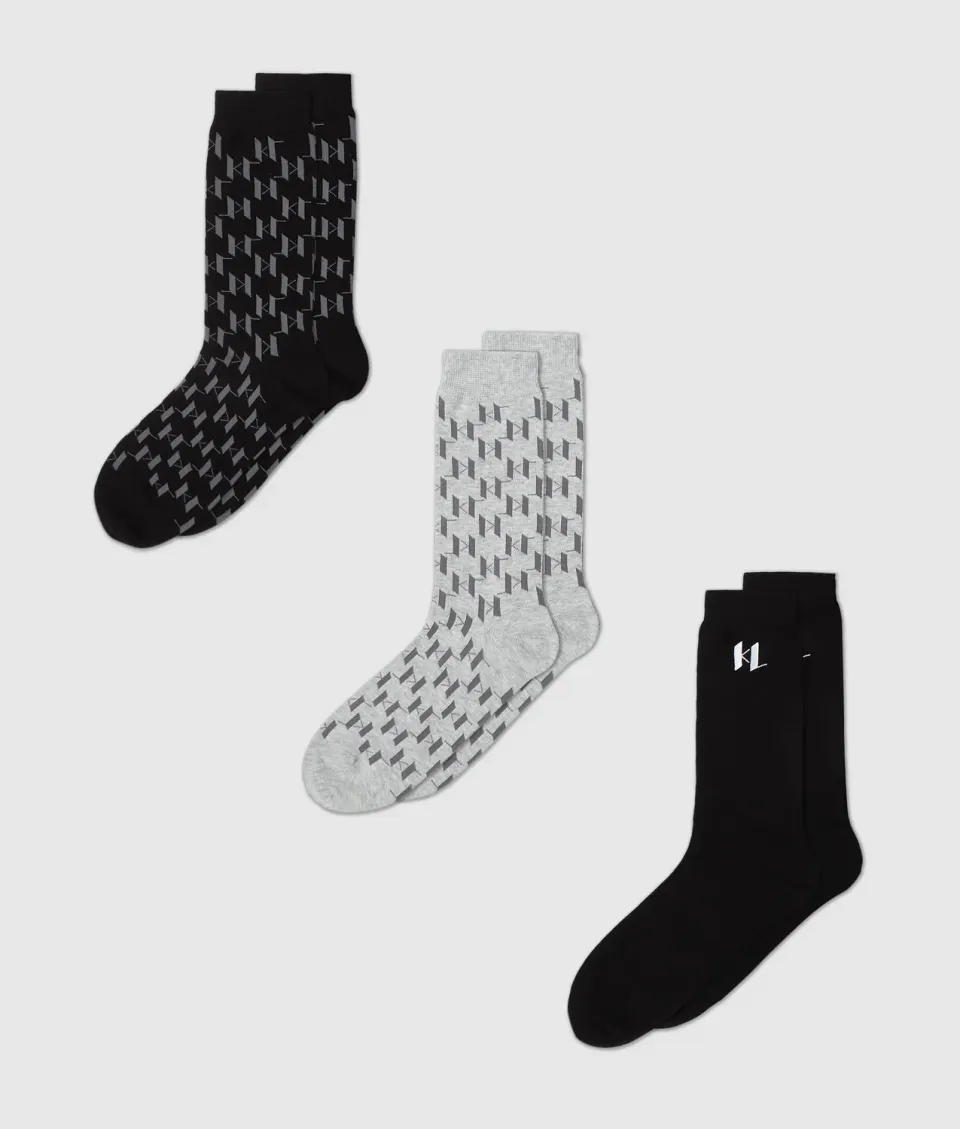 Karl Lagerfeld Monogram Socken 3er-Pack Baumwolle