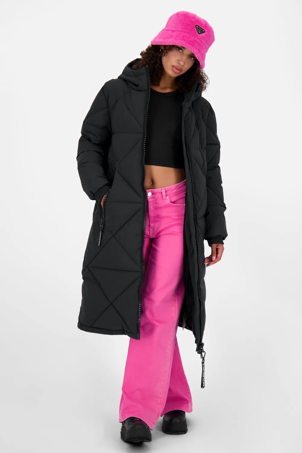 Alife & Kickin EnyaAK A Puffermantel Schwarz lang