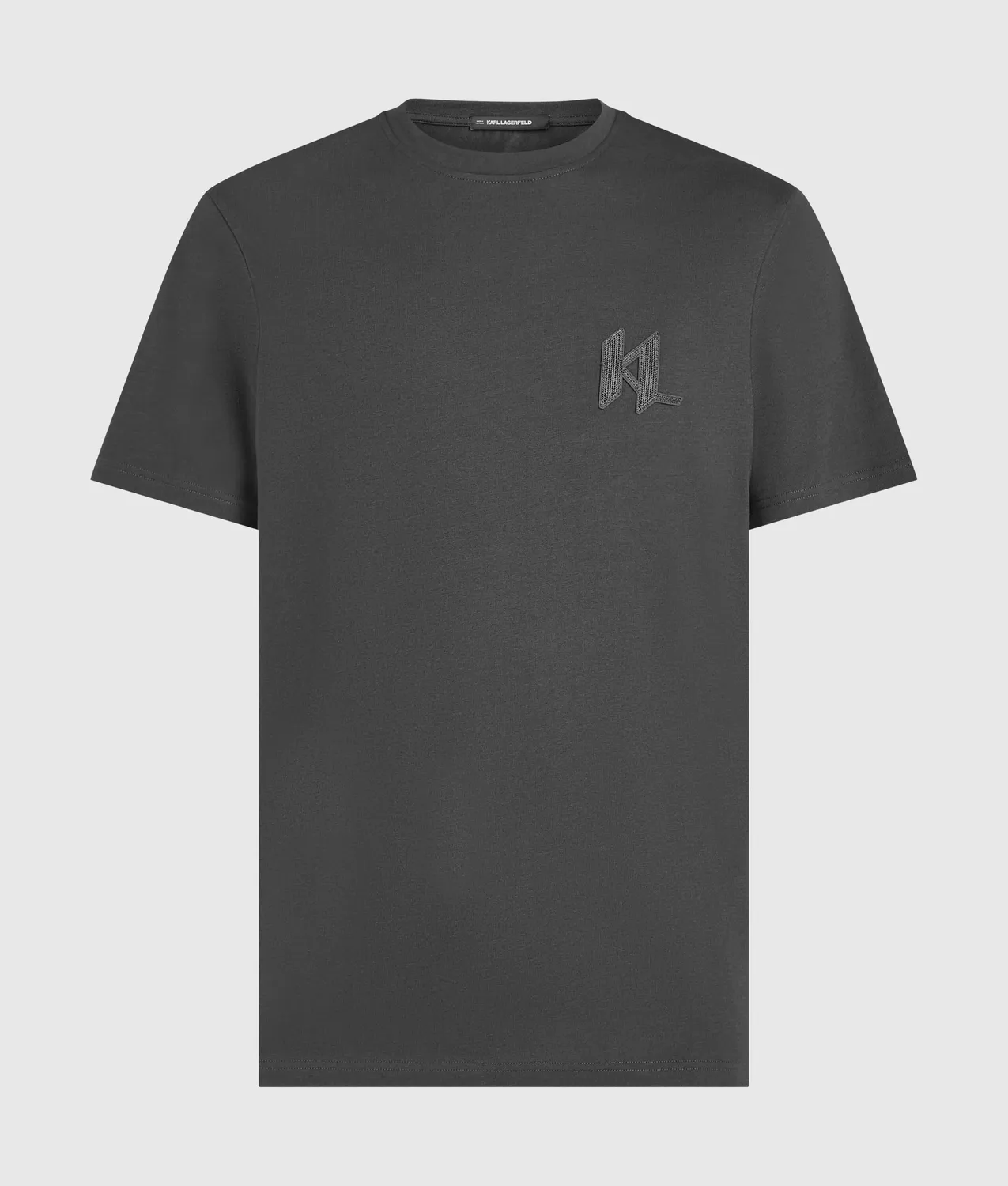 Karl Lagerfeld Monogram T-Shirt Wollmix Rundhals Ton-in-Ton
