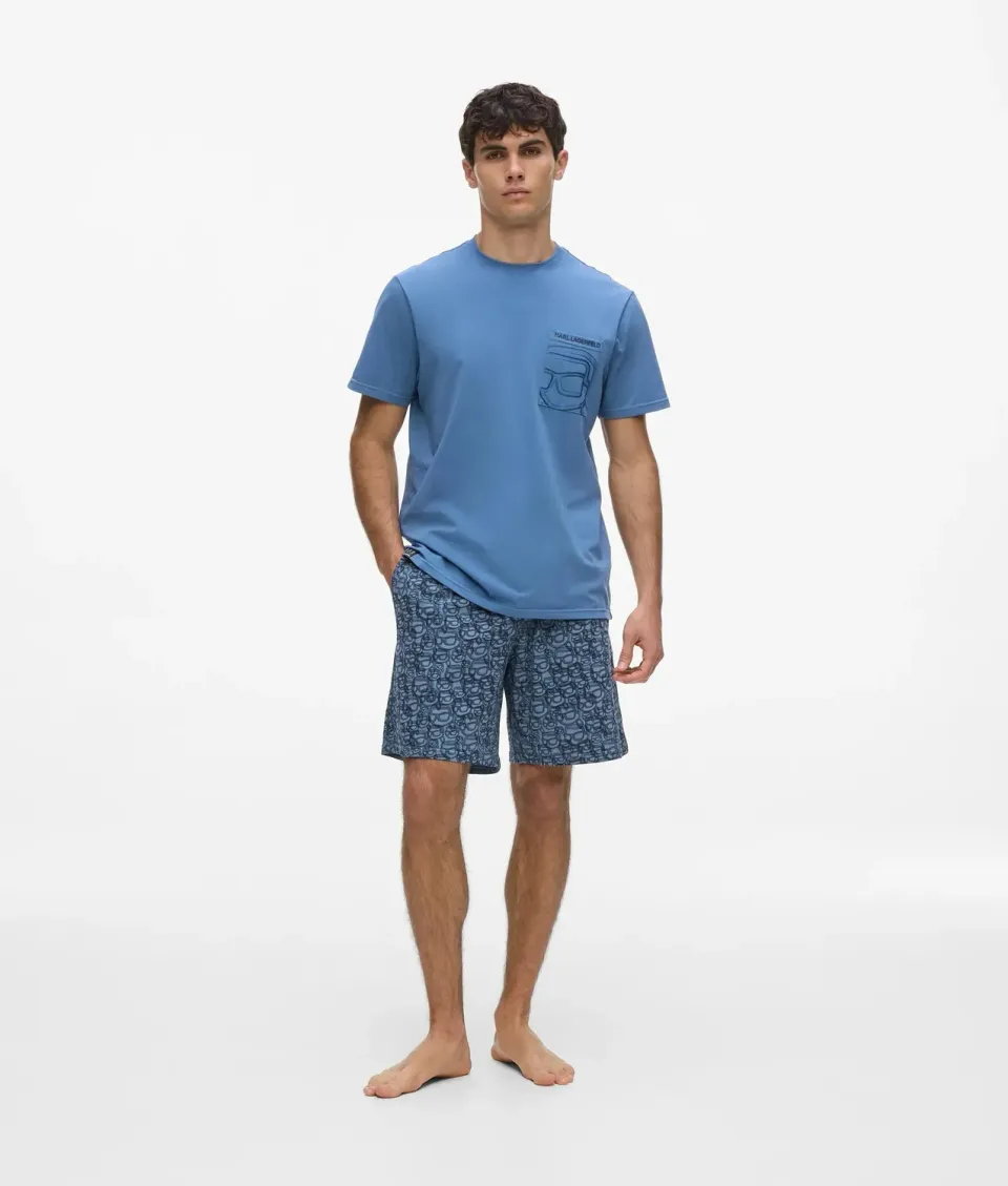 Karl Lagerfeld Ikon Herren Pyjama Set Shorts Shirt