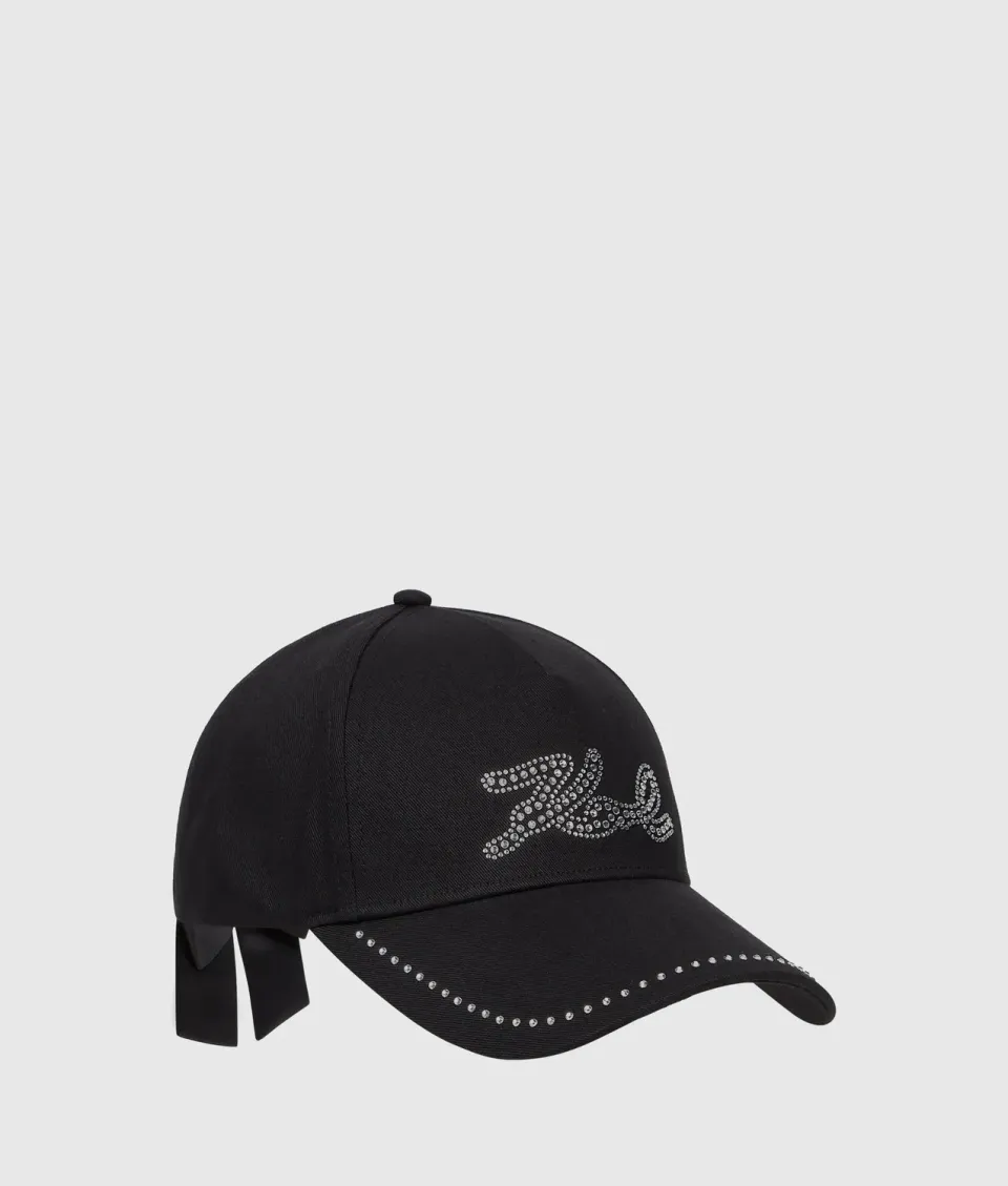 Karl Lagerfeld K/Signature Cap One Size Strass Schleife