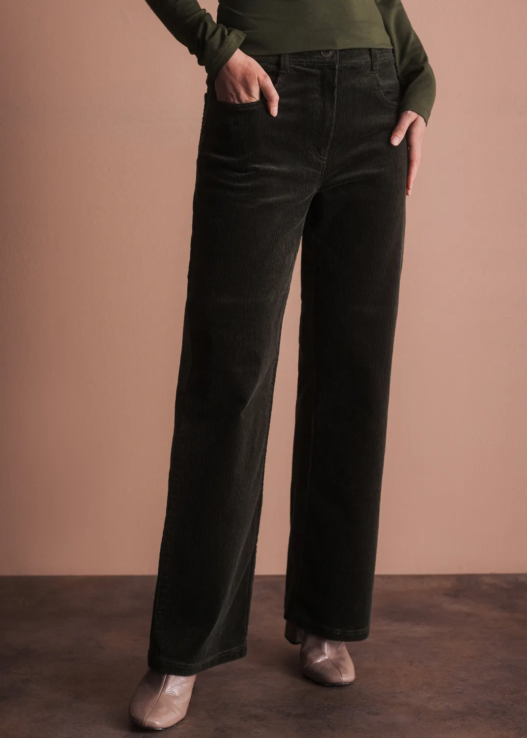 Senatex Weite Cordhose Navy kbA-Baumwolle