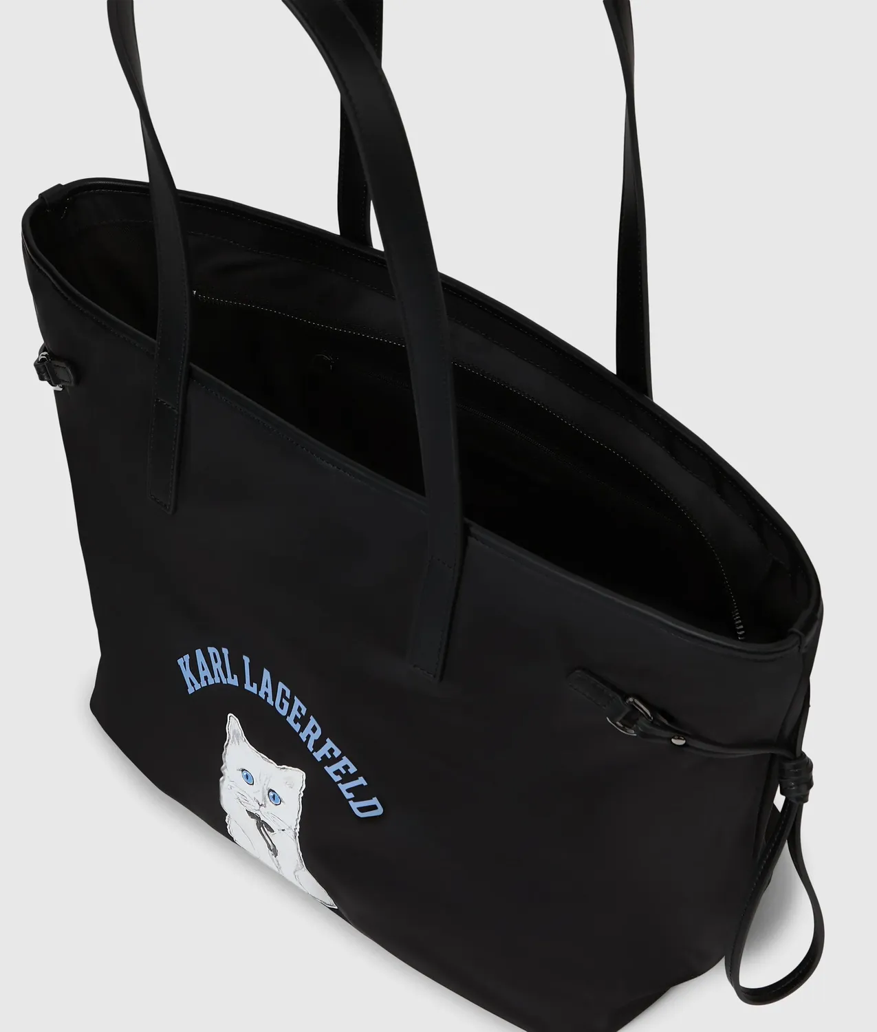 Karl Lagerfeld Ikon Choupette Tote Shopper Schwarz Nylon geräumig